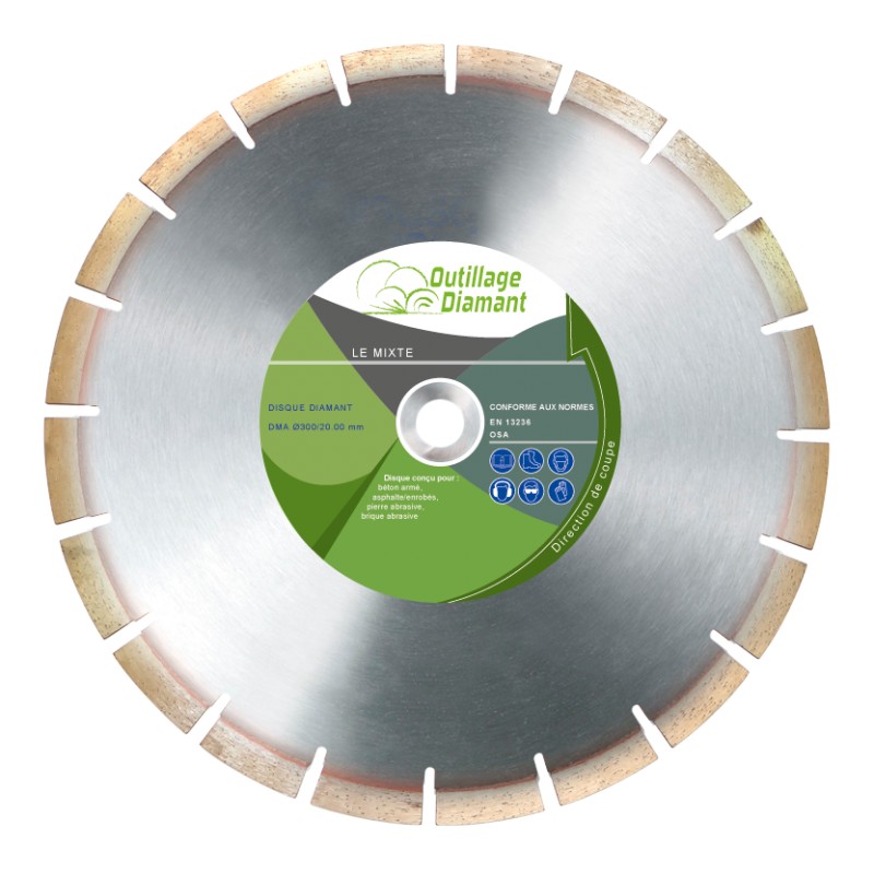 Disque diamant Mixte Ø 350 mm - alésage 20 - Diam Industries